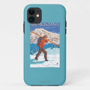 Skifahrer-tragende Schnee-Skis - Montana Case-Mate iPhone Hülle
