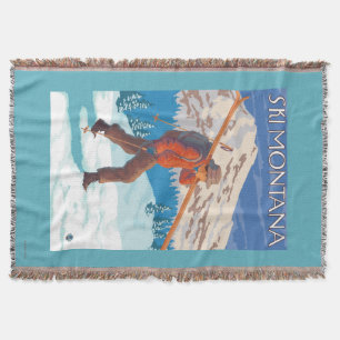 Skifahrer-tragende Schnee-Skis - Montana Decke