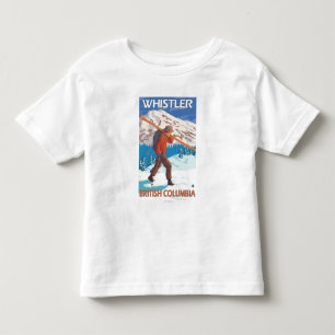 Skifahrer-tragende Schnee-Skis - Pfeifer, BC Kleinkind T-shirt