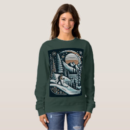 Skifahrer und Winter Sweatshirt