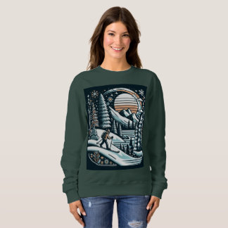 Skifahrer und Winter Sweatshirt