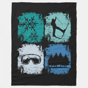 Skifahrer Wintersport Fleecedecke
