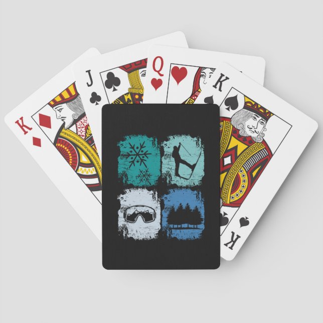 Skifahrer Wintersport Spielkarten (Rückseite)