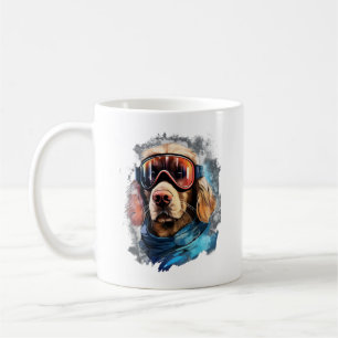 Skifahrerhund in Skibrille 3 Kaffeetasse