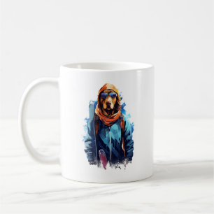 Skifahrerhund in Skibrille 5 Kaffeetasse