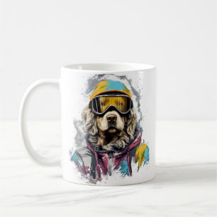 Skifahrerhund in Skibrille 6 Kaffeetasse