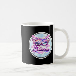 Skifahrerin Frau Skifahren shredden Gnar Kaffeetasse