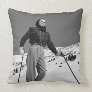 Skifahrerin Kissen