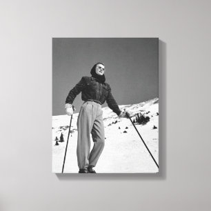 Skifahrerin Leinwanddruck