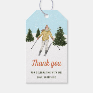 Skifahrerin Winterhänge Ski Geburtstag Danke Geschenkanhänger