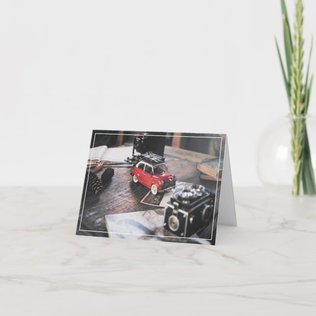 Skifahrt zu Weihnachten Karte (Vorderseite)