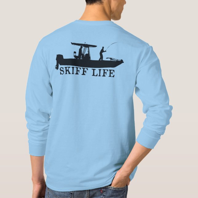 Skiff Life T-Top Boat Fishing - Center Console T-Shirt (Rückseite)