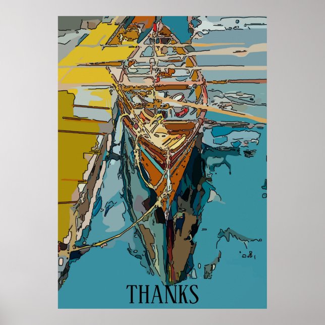 Skiff-See, abstrakt, Text bearbeiten Poster (Vorne)