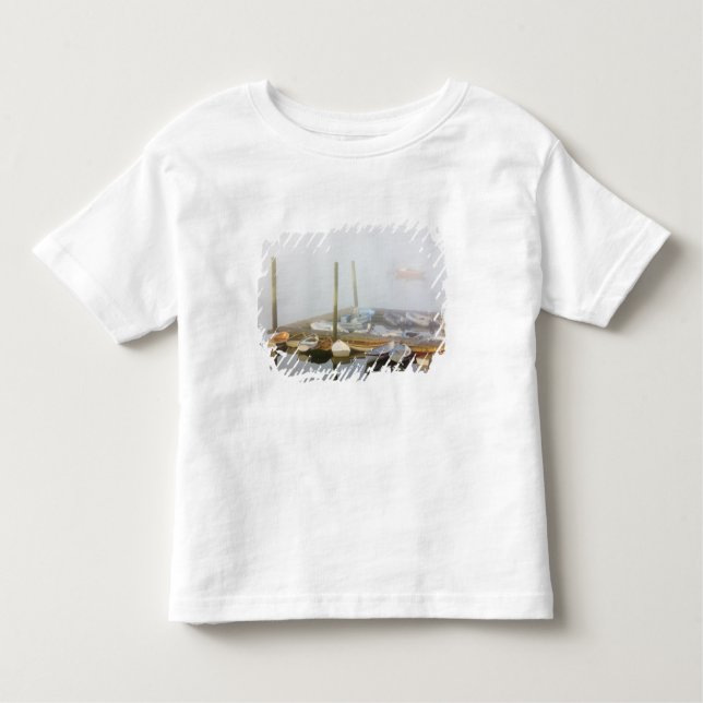 Skiffs und Morgennebel im Südwesthafen, Kleinkind T-shirt (Vorderseite)