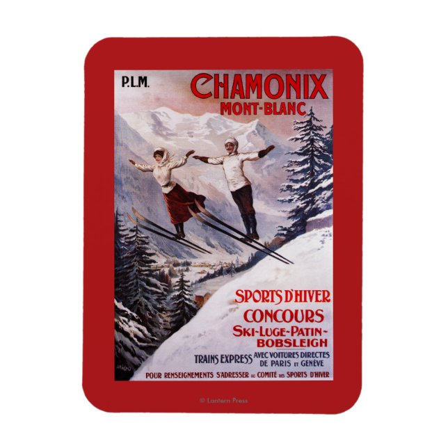 Skiförderungsposter Magnet (Vertikal)