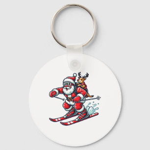 Skifreunde Squad Team Skier Santa Reindeer Skifahr Schlüsselanhänger