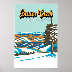 Skigebiet Beaver Creek Winter Colorado Vintage Poster