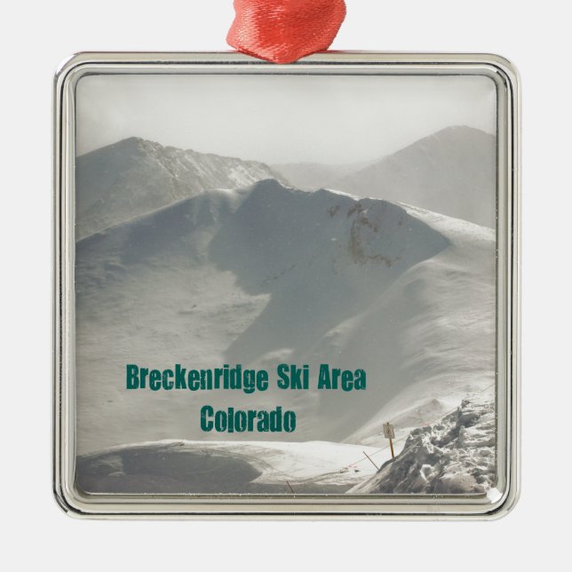 Skigebiet Breckenridge, CO Silbernes Ornament (Vorne)