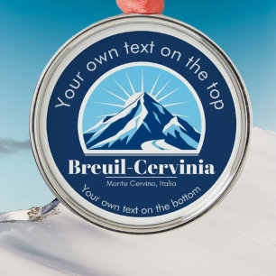 Skigebiet Breuil-Cervinia Italien Ornament Aus Metall
