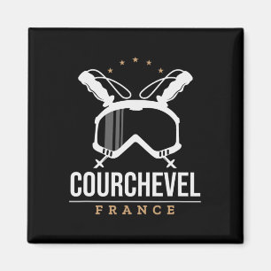 Skigebiet Courchevel Frankreich Vintage Skifahren Magnet
