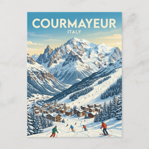 Skigebiet Courmayeur Italien Postkarte