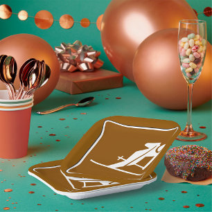 Skigebiet - Freizeit-Zeichen Pappteller