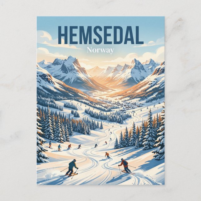 Skigebiet Hemsedal Norwegen Postkarte (Vorderseite)