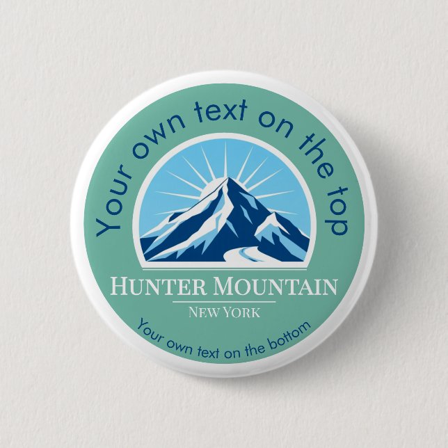 Skigebiet Hunter Mountain New York Button (Vorderseite)