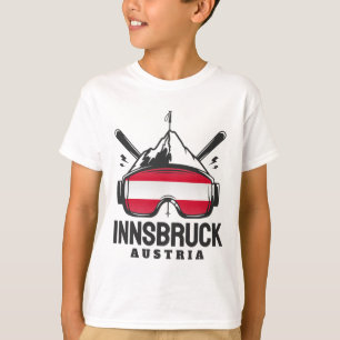 Skigebiet Innsbruck Österreich Retro-Skifahren T-Shirt