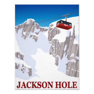 Skigebiet Jackson Hole Seilbahn Fotodruck