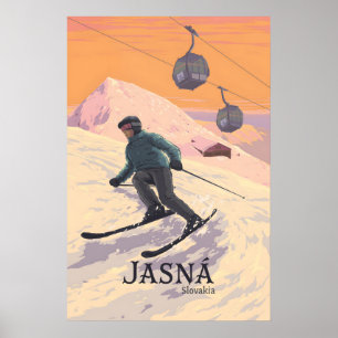 Skigebiet Jasna Slowakei Reiseplakat Poster