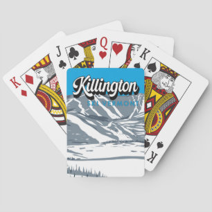 Skigebiet Killington Winter Vermont Vintage Spielkarten