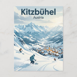 Skigebiet Kitzbühel Österreich Postkarte