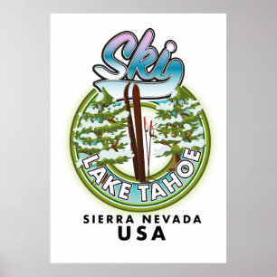 Skigebiet Lake Tahoe Sierra Nevada USA Poster