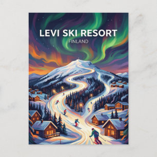 Skigebiet Levi Finnland Postkarte