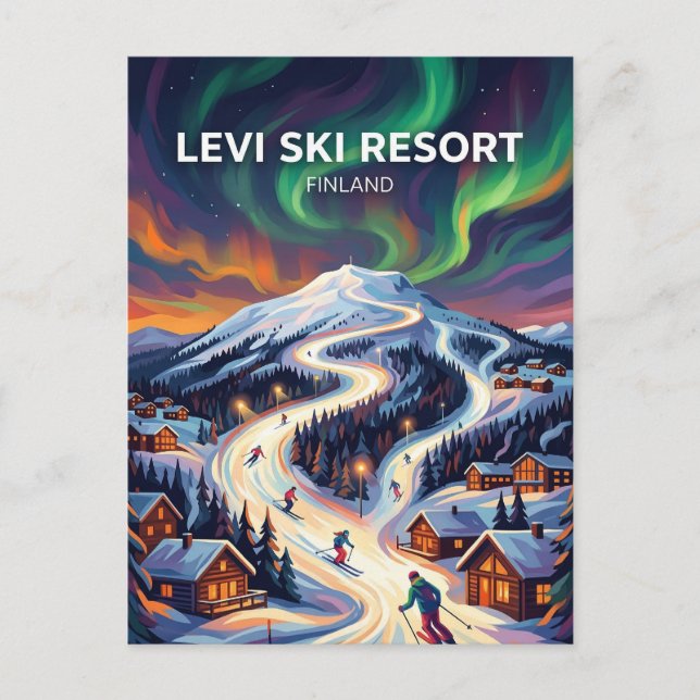 Skigebiet Levi Finnland Postkarte (Vorderseite)