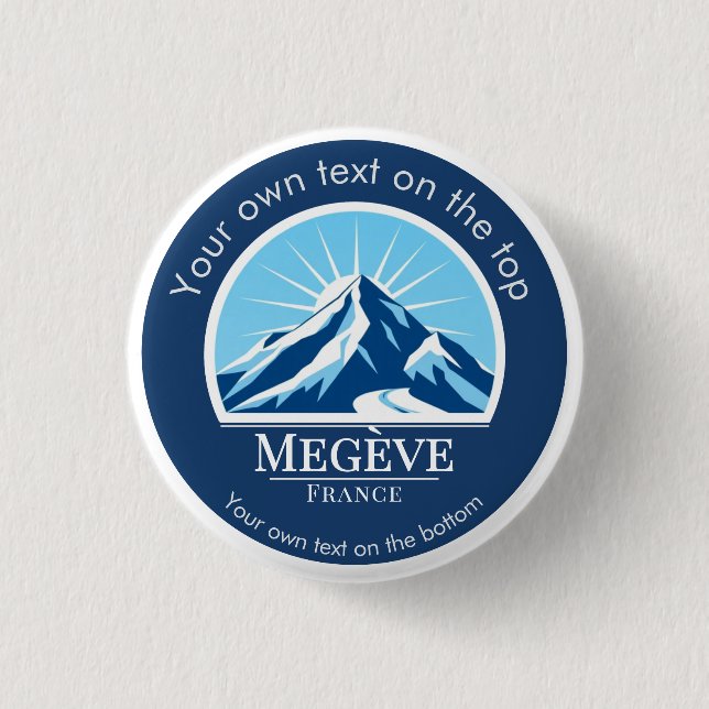 Skigebiet Megève Frankreich Button (Vorderseite)