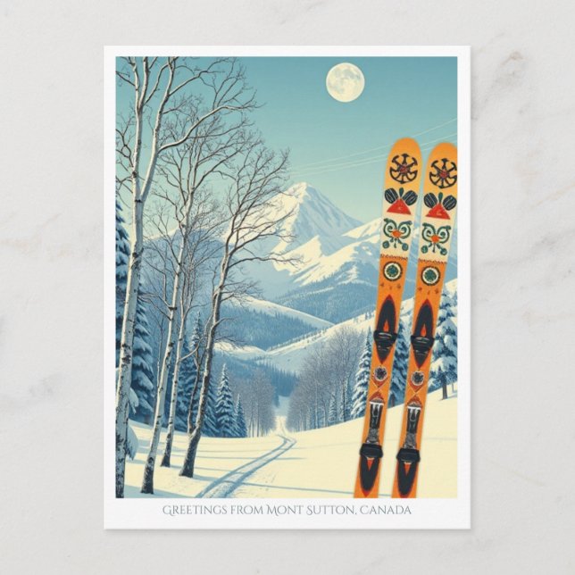Skigebiet Mont Sutton Quebec Kanada Postkarte (Vorderseite)