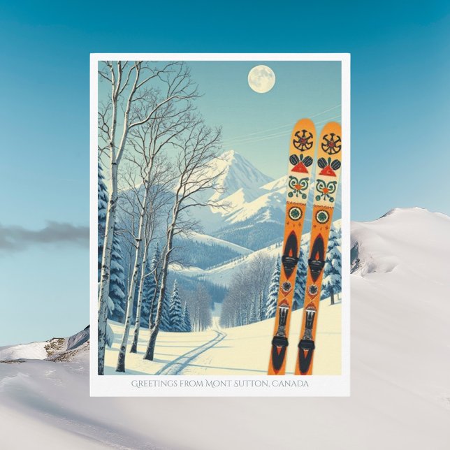 Skigebiet Mont Sutton Quebec Kanada Postkarte (Von Creator hochgeladen)