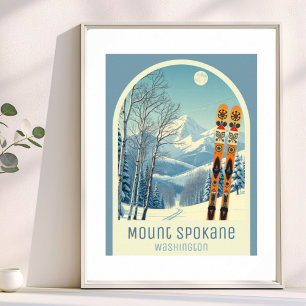Skigebiet Mount Spokane Washington Poster