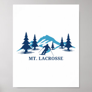 Skigebiet Mt. Lacrosse Wisconsin Skifahren Skifahr Poster