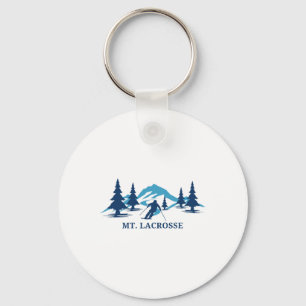 Skigebiet Mt. Lacrosse Wisconsin Skifahren Skifahr Schlüsselanhänger