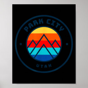 Skigebiet Park City Utah Snowboarden Ski Familienu Poster