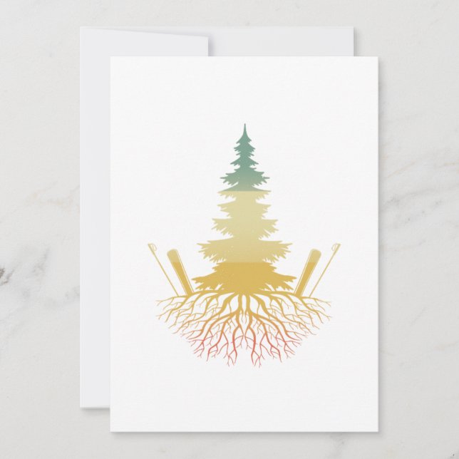 Skigebiet Retro Wintersportorte Skigebiet Gi Einladung (Vorderseite)