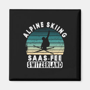 Skigebiet Saas-fee Schweizer Alpen Alpin-Ski Schwe Magnet