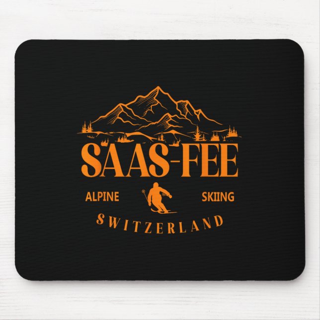 Skigebiet Saas-fee Schweizer Alpen Alpin-Ski Schwe Mousepad (Vorne)