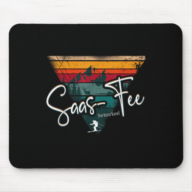 Skigebiet Saas-fee Schweizer Alpen Alpin-Ski Schwe Mousepad (Vorne)