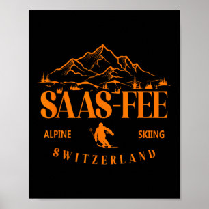 Skigebiet Saas-fee Schweizer Alpen Alpin-Ski Schwe Poster