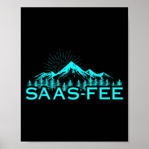 Skigebiet Saas-fee Schweizer Alpen Skifahren Schwe Poster