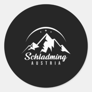 Skigebiet Schladming Austria Snowboarden Runder Aufkleber